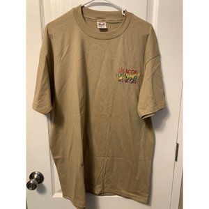 Vintage Las Vegas Single Stitch Tan Multicolored Embroidering XL Anvil K197